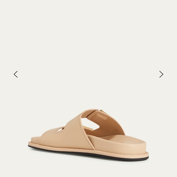 FENDI F Buckle Leather Slide Sandals in Beige size 36 - Picture 9 of 10